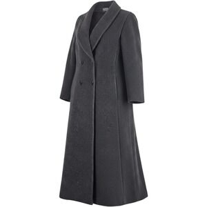 Vintage Karen Wool Cashmere Women's L Black Heavyweight Lined Coat USA‎ Made EUC
